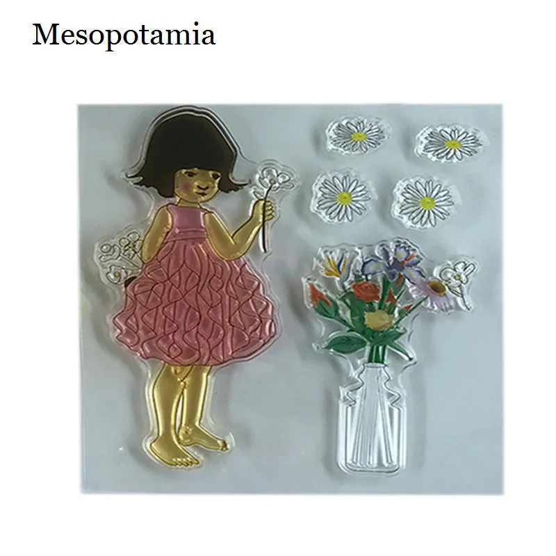 DIY Scrapbooking Stamping Albums Angel Girl Flowers Stamp Seal Transparent Silicone Love Spain Decorative Arts Crafts | Дом и сад