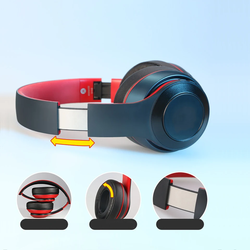 Bluetooth Наушники Накладные наушники проводные беспроводные наушники складные Bluetooth 4,2 стерео гарнитура с микрофоном Поддержка TF карты