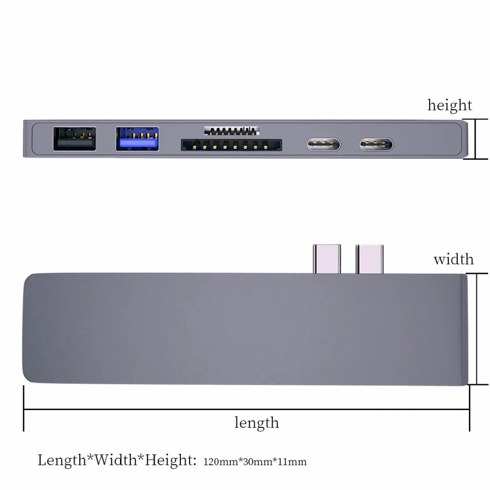 USB-C концентратор к HDMI 4k USB C адаптер с SD/Micro SD кардридер 3 0 порт питания комбо для