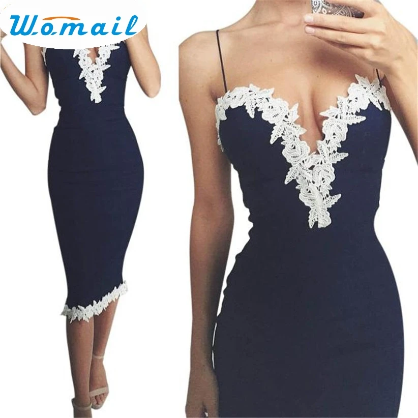 Новый дизайн Womail женское сексуальное облегающее платье с v образным вырезом и