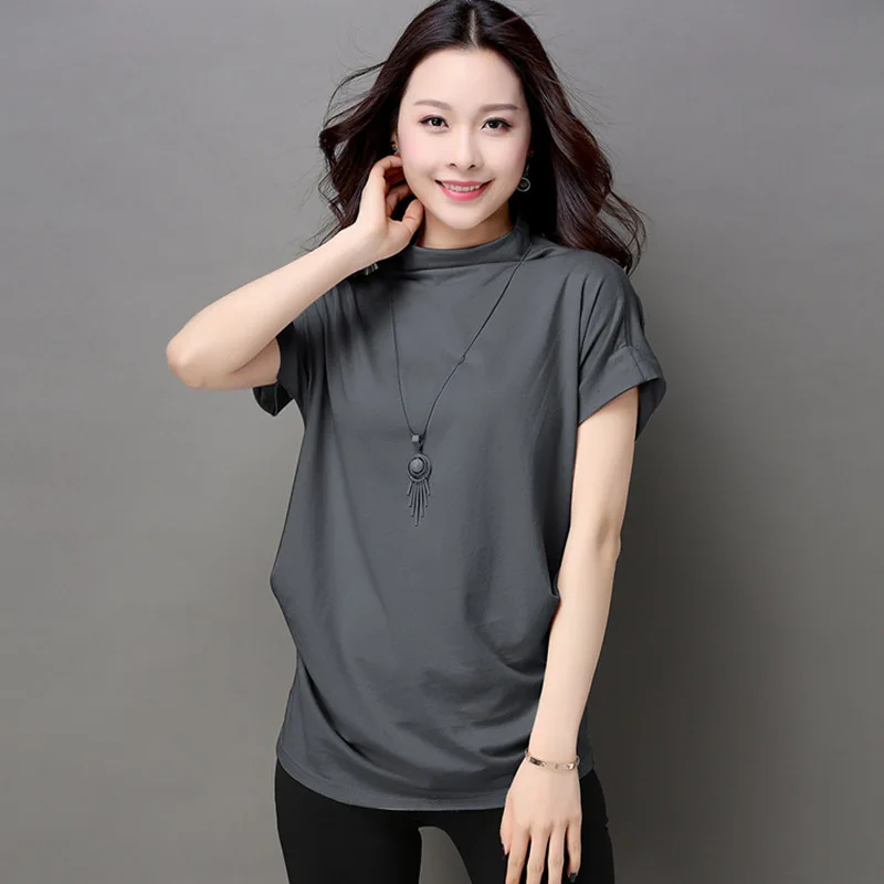 Футболка женская хлопковая с коротким рукавом летучая мышь лето 2018|t shirt women|camisetas