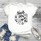Новинка 2019, Женская Повседневная футболка для девочек, рубашка с Минни Маус, Детская футболка с надписью Never Grow Up, хипстерские футболки