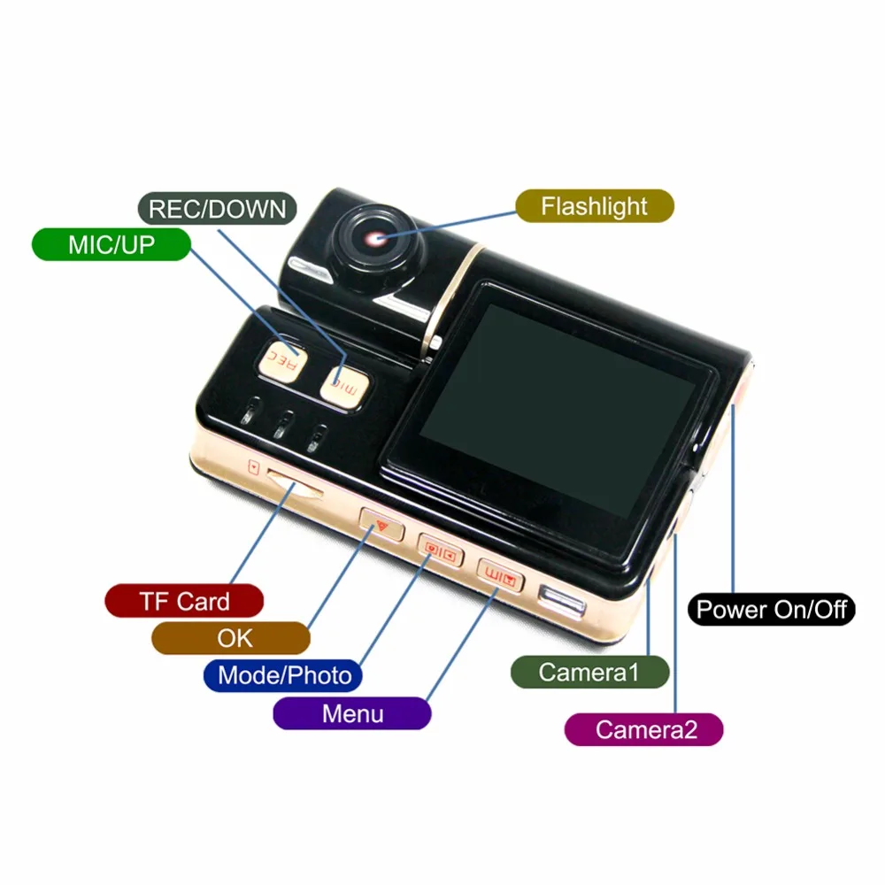 Sys C3 Водонепроницаемая камера для мотоцикла с двойным объективом