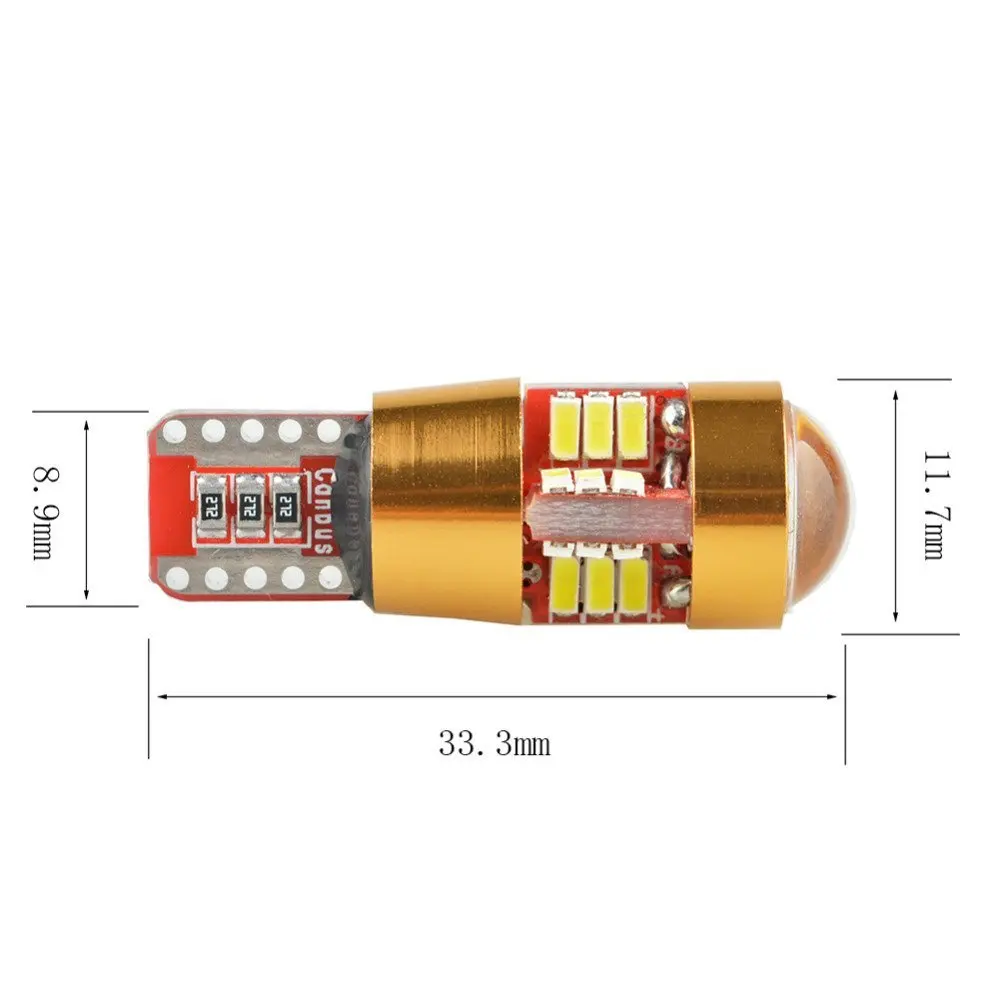 Комплект из 2 предметов белый/желтый/красного цвета супер яркий T10 5 Вт 27 SMD Canbus Error