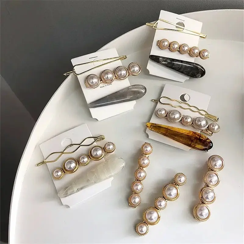 

Popular Fashion Romantic Pearl Bangs Clip Hairpin Women Girls Hair Clips Clamp Barrette Accessories for Girls Hairgrip Headdress