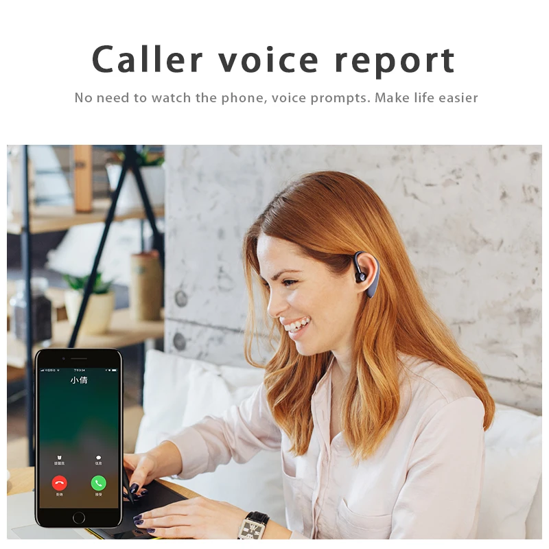 Бизнес Bluetooth гарнитура V5.0 громкой связи с микрофоном беспроводная для смартфона