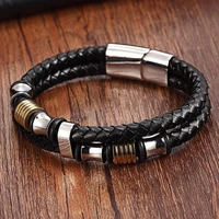xqni genuine leather bracelet double layer 192123cm color special charm jewelry for men fathers day gift big discount