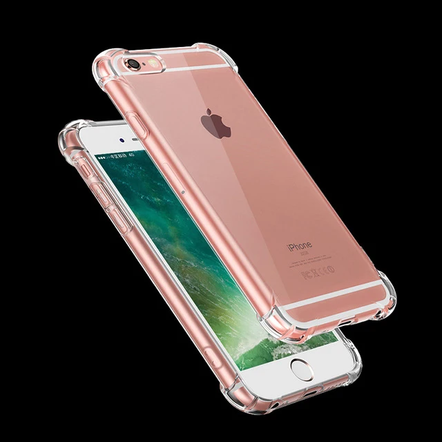 Мягкий чехол с защитой от падения для iPhone 13 12 Mini 11 Pro XS Max X XR SE гелевый прозрачный из