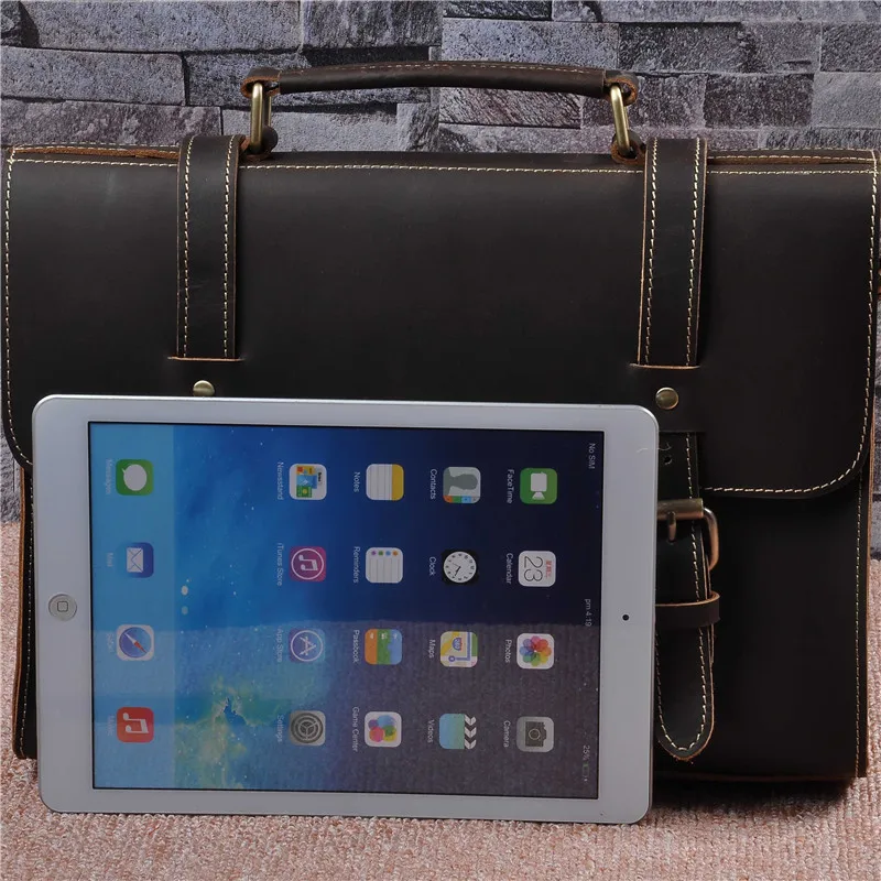 Мужской портфель сумки почтальонки из натуральной кожи через плечо для ноутбука