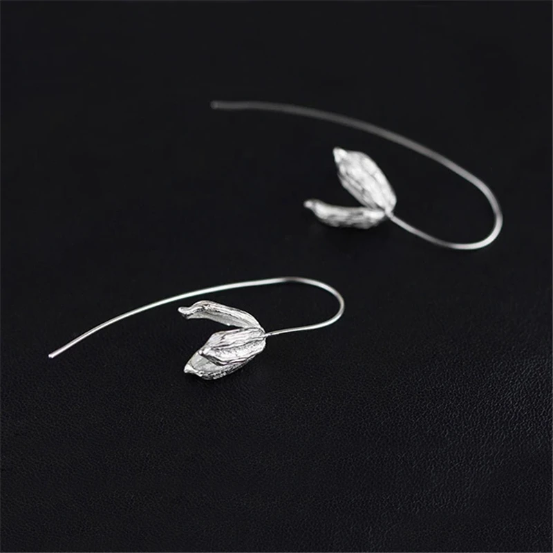 Lotus весело Настоящее стерлингового серебра 925 природных творческий ручной Fine Jewelry