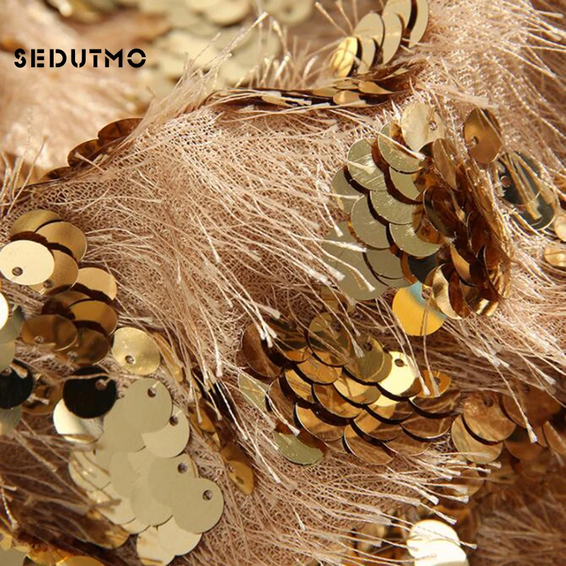 Летнее платье SEDUTMO с блестками Женская туника бантом пикантные вечерние платья