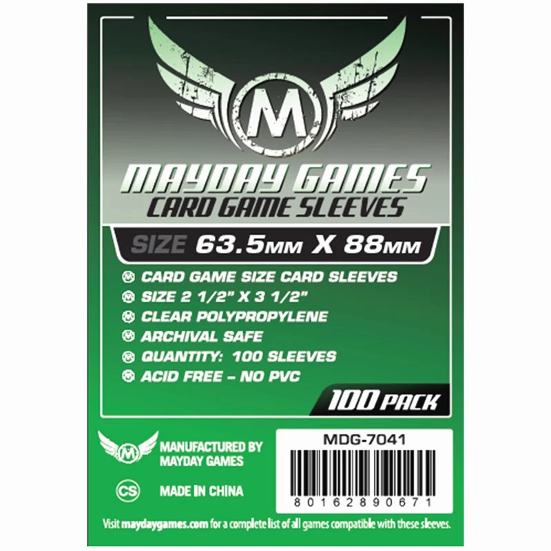 

5 packs/lot MAYDAY Card Sleeve 7041 for 63.5*88mm cards protector clear pack case Board Games Sleeve