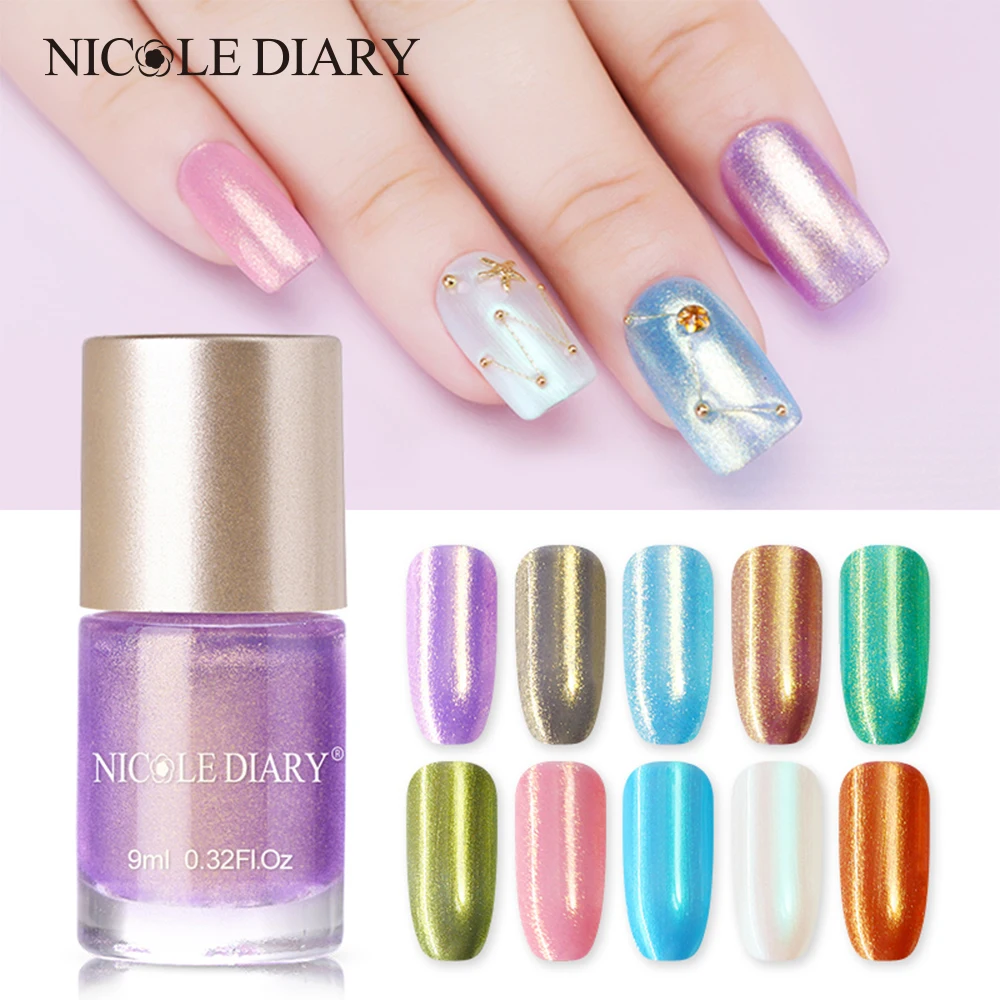Чехол для ногтей NICOLE DIARY 9 мл блестящий прозрачный Блестящий лак дизайна