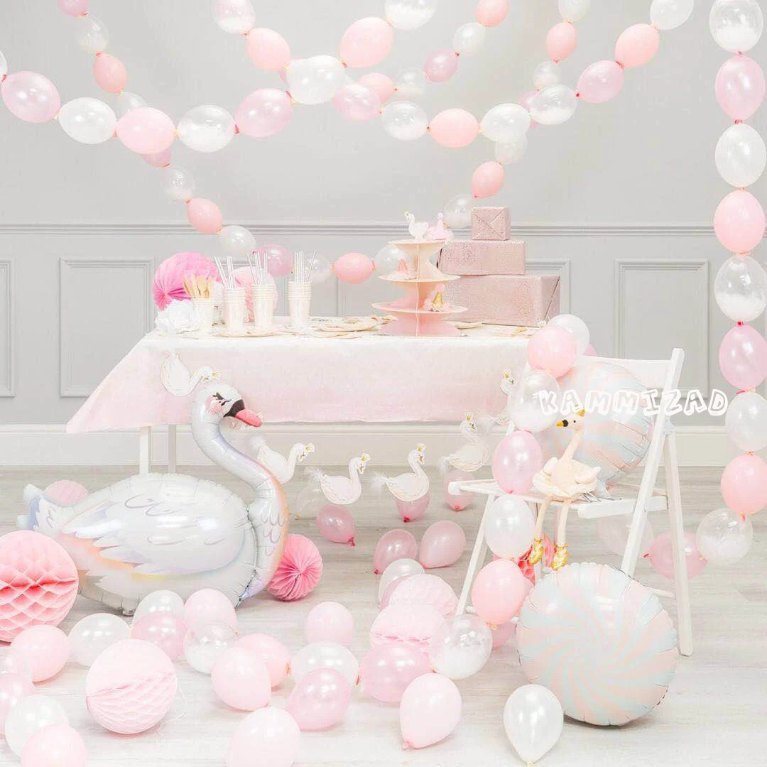 

large white swan balloon happy Birthday Party Decorations adult wedding pink love anniversaire supplies balloons