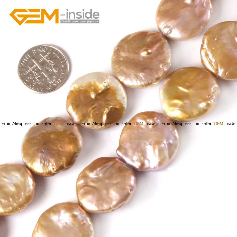 Бисер из пресноводного жемчуга для ювелирных изделий 17 18 мм 15 дюймов сделай сам