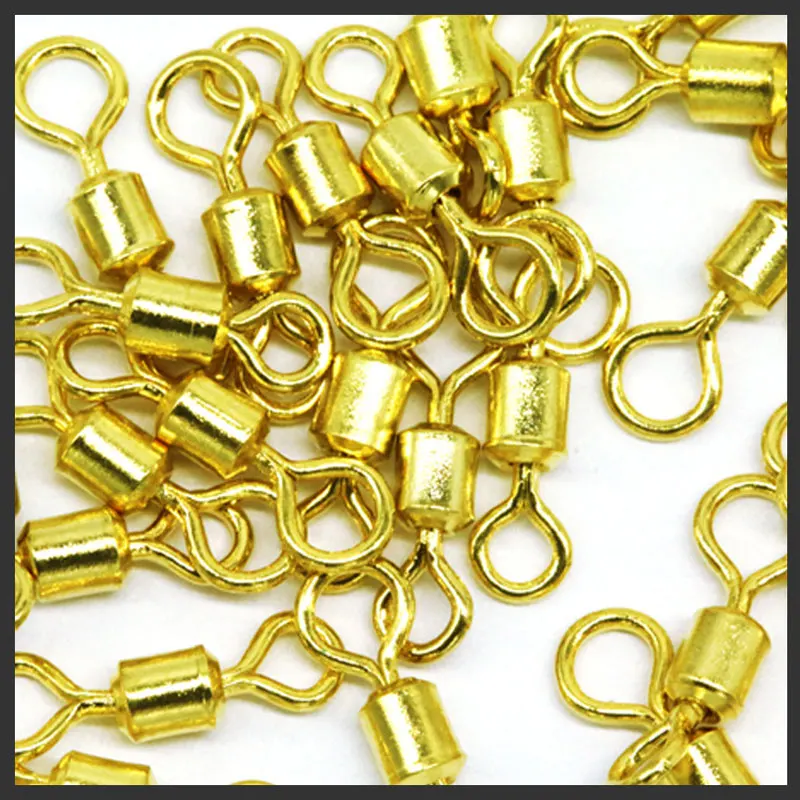 

[1000pcs] Bulk Nickel Plated Gold Color Ball Bearing Swivel Solid Rings Fishing Connector Fishing Tackle Accessory#8 #10 #12 #14