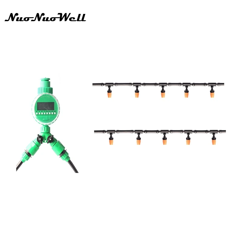 NuoNuoWell Automatic Intelligent Electronic Garden Watering Kits Water Timer with Sprayer for Garden Yard Pot Irrigatino