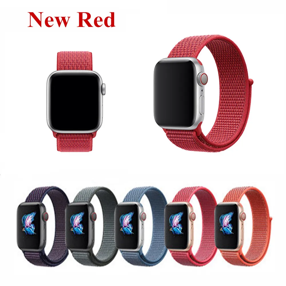 Тканый нейлоновый ремешок для Apple Watch Band 42 мм 38 40 44 мягкая дышащая Спортивная петля