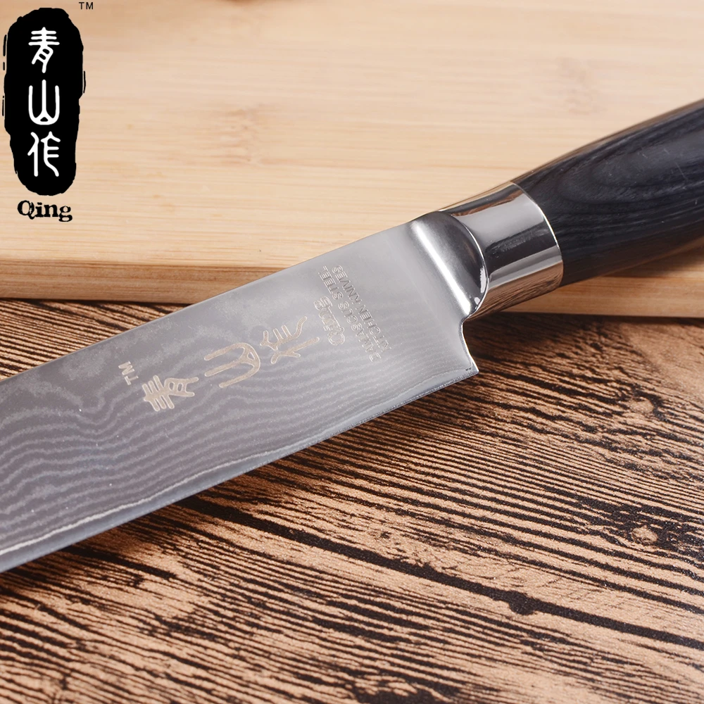 QING кухонные ножи 67 слоев японский дамасский стальной кухонный нож