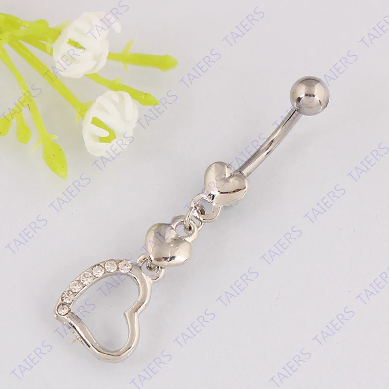 Кольцо для пупка в форме сердца модное женское ювелирное изделие тела пирсинг