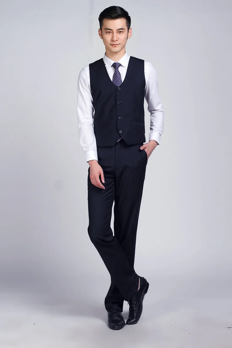 Бутик De FGG Китай SizeS 3XL темно синий мужской деловой костюм жилеты для свадебной