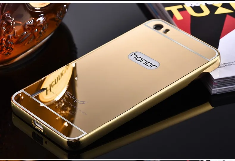 Xinchentech для huawei Honor 6 Чехол роскошный зеркальный металлический алюминиевый каркас+ акриловая жесткая задняя крышка для Honor 6 сумка аксессуары Coque