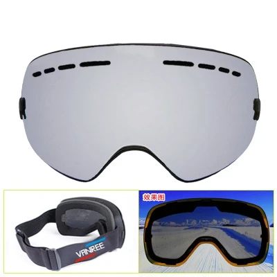 Silvery Lens Бренд VANREE лыжные очки с двойными линзами UV400 Анти-противотуманные лыжные очки детская маска снежные очки детские очки для катания на лыжах и сноуборде 006 - Цвет: Silvery Lens