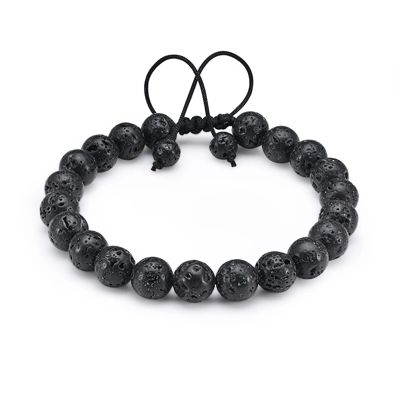 8mm Lava Stone 1 шт. 8 мм Лава камень бисера диффузор браслет из бисера браслет для ароматерапии эфирного масла - Окраска металла: 8mm Lava Stone