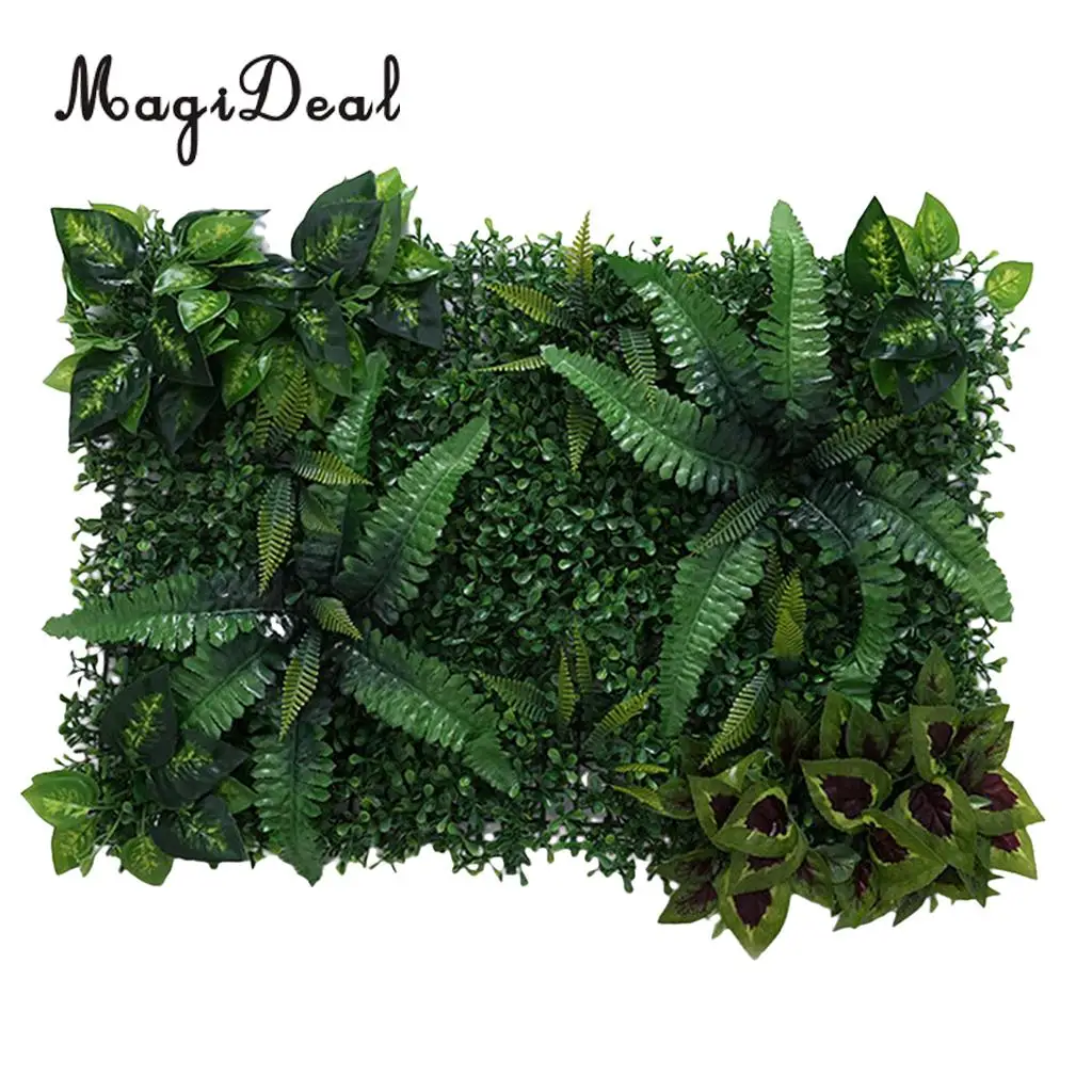 

MagiDeal Artificial Green Grass Foliage Plants Berries Flower Wall Panels Wedding Party Pillar Main Road Floral Decor 60x40cm