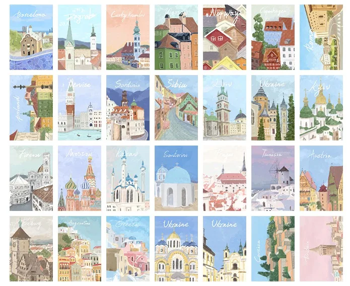 52 мм x 80 бумажная ломо карта sunset life (1 упаковка = 28 штук)|Бумага для писем| |