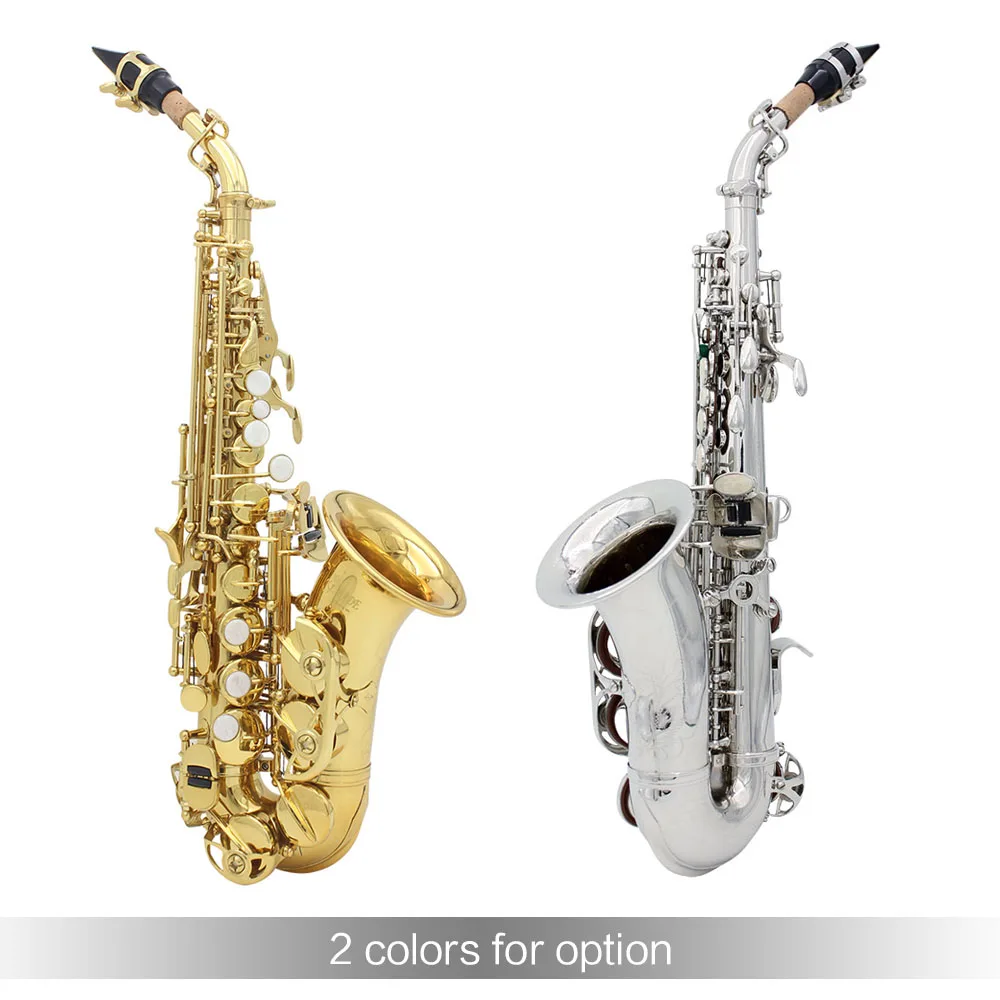 LADE латунный золотой вырезанный узор Bb изгиб Althorn Soprano саксофон Саксофон жемчужный