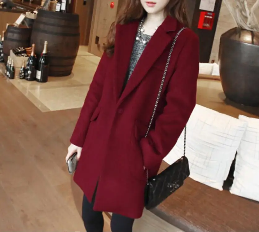 2018 модная осенне-зимняя шерстяная куртка Корейская версия аутентичной длинной