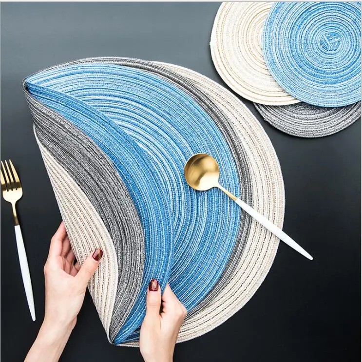 

Home Mat Design Table Ramie Insulation Pad Round Placemats Linen Table Mats Kitchen Accessories Decoration Home Pad Coaster