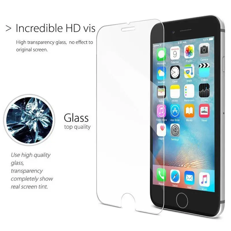 2 шт./лот 0 3 мм 9H 2.5D покрытие переднее + заднее закаленное стекло для iPhone 7 6s 6 Plus 5s 5 SE