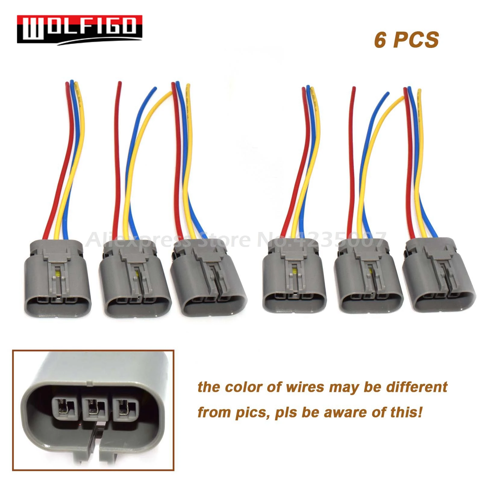 WOLFIGO Новый 1 шт. или 6 3 Pin Way катушка зажигания соединительный соединитель Pigtail для