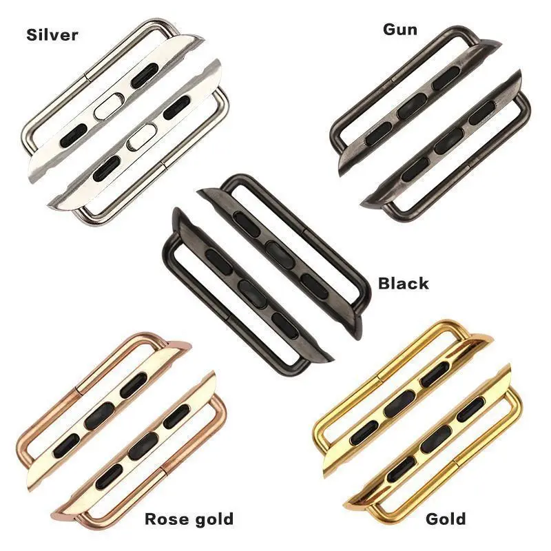 

1 Pair 38mm 42mm Seamless Metal Connector Clasp Connector for Apple Watch Adapters Series 1/2/3 Connection with Screwdriver