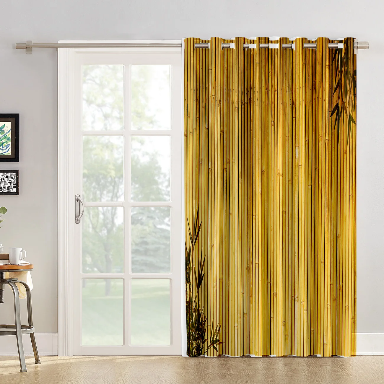 Bamboo Zen Living Room Outdoor Indoor Drapes Decor Kids Window Treatment Hardware Sets Curtain Panels With Grommet