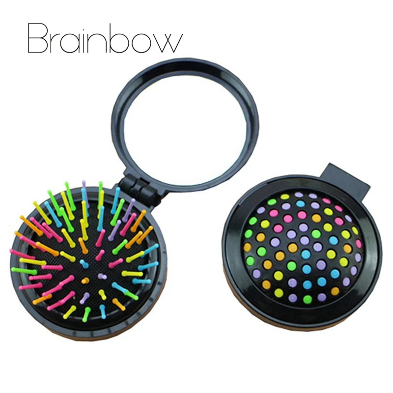 Гребень для массажа волос Brainbow 1 шт. с зеркальной щеткой аксессуары путешествий