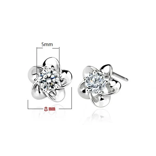 MEGREZEN Stud Earrings For Girls Costume Jewelery Small Cubic Zirconia Flower Women Accessories Decorating B11-5 | Украшения и