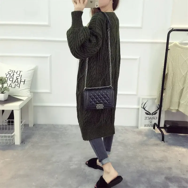 Женский вязаный кардиган HMK Длинный Кашемировый Свитер оверсайз с длинными