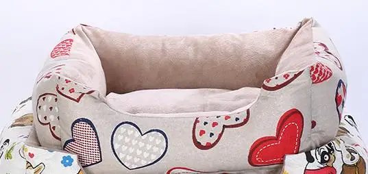 love print Летние прямоугольные с принтом собаки кровати диван мягкий домик для питомца, Конура дышащий Прохладный коврик подушки для маленьких собак Прямая поставка - Цвет: love print