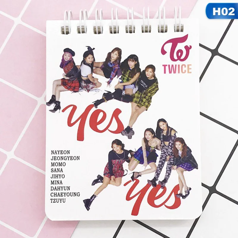 02 K-pop EXO BLACKPINK GOT7 TWICE SEVENTEEN милый блокнот с спиральной катушкой блокнот Jornal путешествия дневник Noteook - Цвет: 02