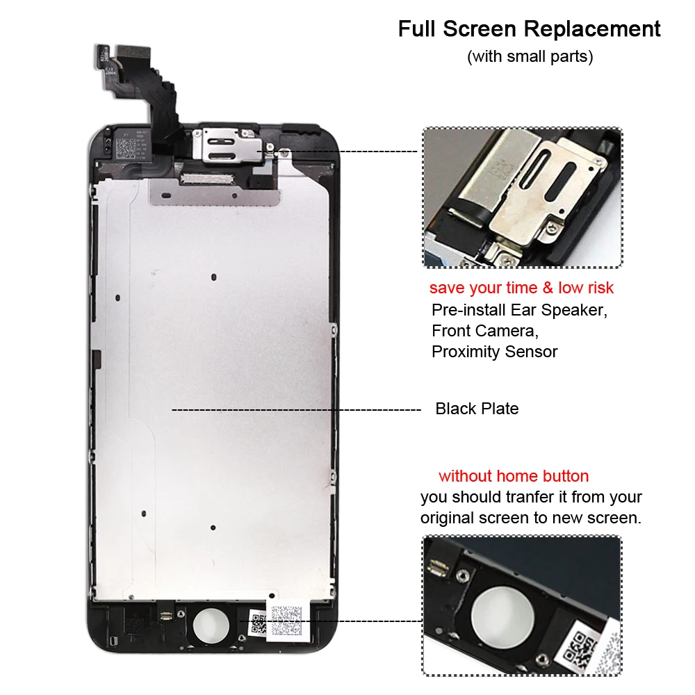 Качественный ЖК дисплей AAA полная сборка для iPhone 6S Plus 3D сенсорный экран замена