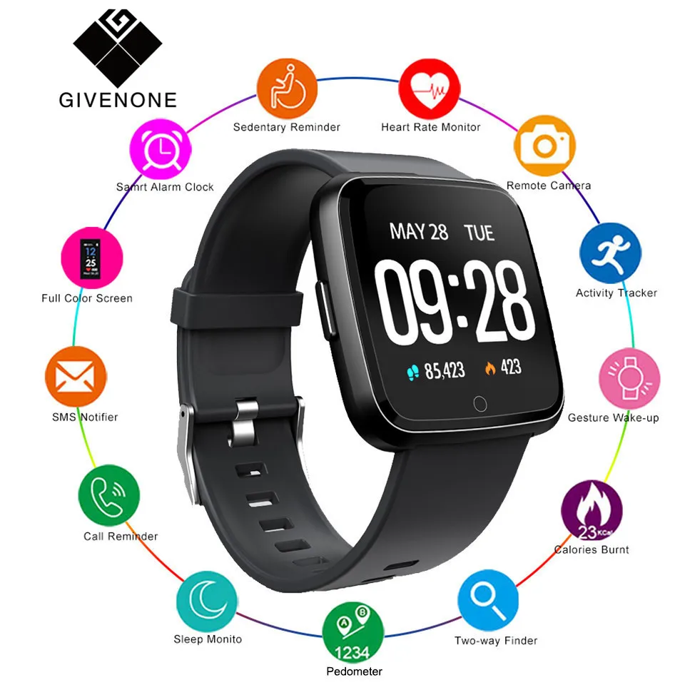 Fsoran Y7 Bluetooth Smartwatch сердечного ритма крови Давление монитор motion BT4.0