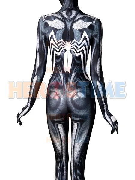3d принт яд 2018 She Venom Anne Weying Человек паук женщина Черный Яд симбиот костюм из лайкры