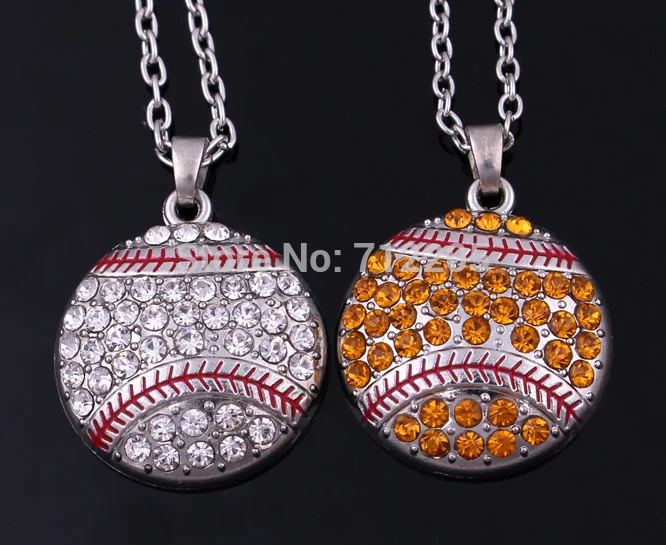 Новый продукт 10 шт цинковый сплав родий Софтбол проложить хрустальный