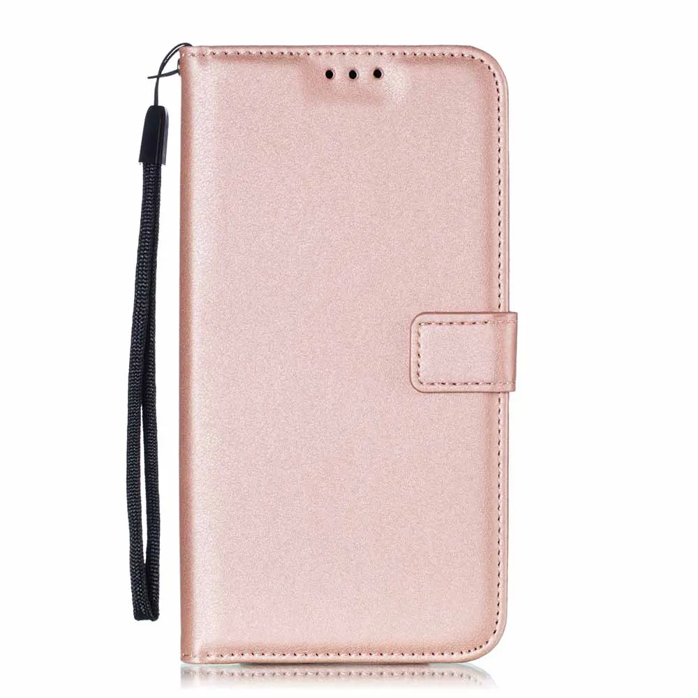 Rose Gold Одноцветный кожаный чехол-бумажник для Motorola Moto G2 G4 Play G5S G6 Plus X Play Z Force E4 C Plus откидной Чехол с отделением для карт - Цвет: Rose Gold