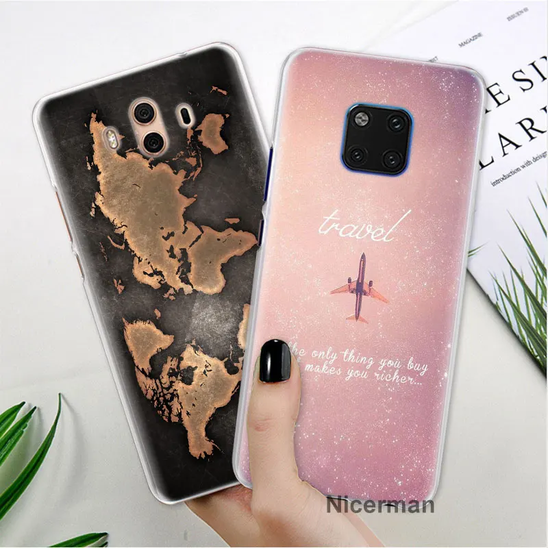 Карта мира, план путешествий, чехол для телефона huawei mate 10 20 Lite 20 Pro P30 Pro P30 P20 Lite P Smart Plus, чехол, чехол