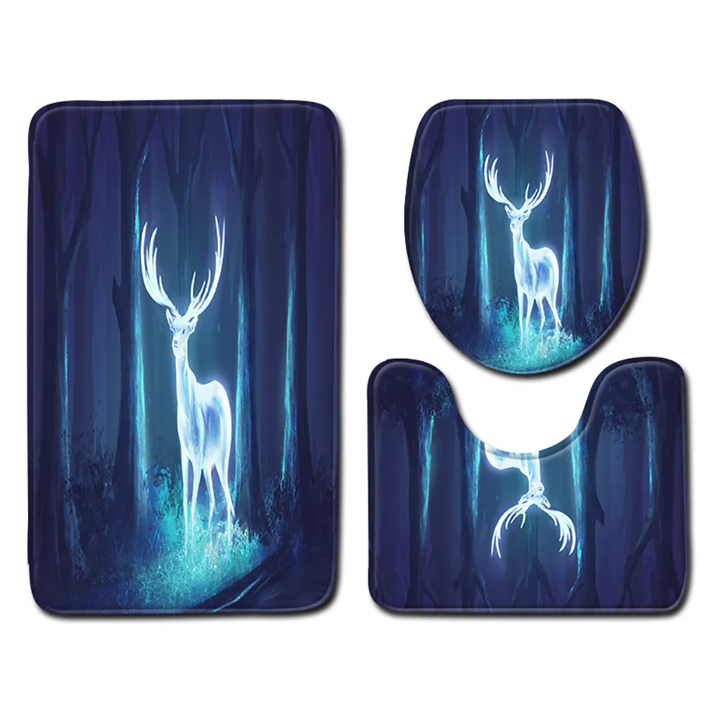 3 шт. фланелевые Нескользящие присоска коврик для ванной Ванная комната Кухня