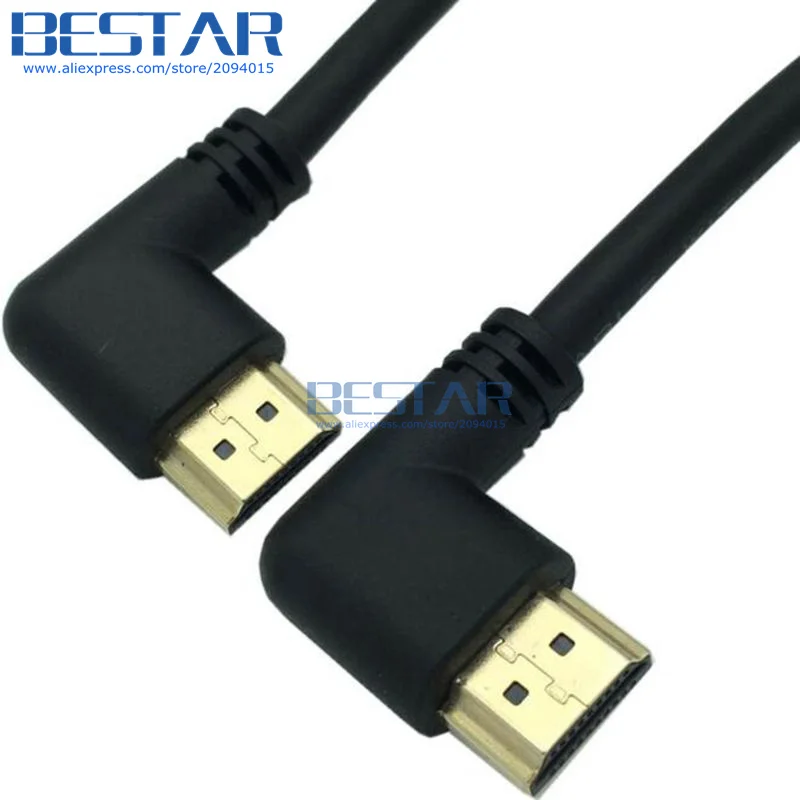 Левый или правый угловой HDMI 2,0 Мужской к HDMI правый левый локоть мужской удлинитель 10 см 50 см 1 м, HDMI 2,0 в Угловой кабель 4 к* 2 к@ 60 Гц